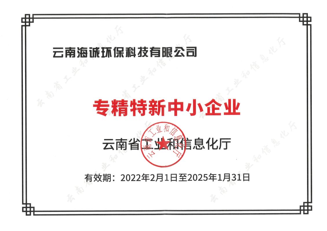 专精特新中小企业证书